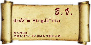 Brém Virgínia névjegykártya